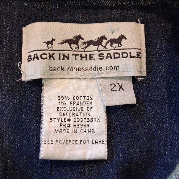 Back In The Saddle Blue Denim Vest Women's Size 2X - Picture 15 of 16